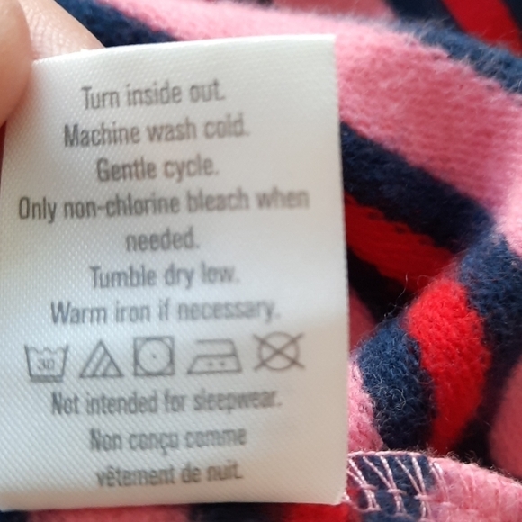 Gymboree large 10 12 pink red navy striped dress - Picture 7 of 9